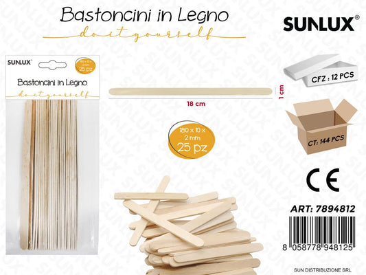 Bastoncini in Legno 25PCS 10*180*2MM