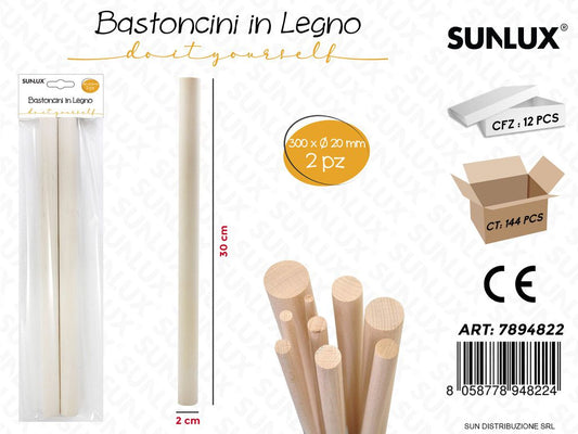 Bastoncini Legno 20MM*30CM 2PCS