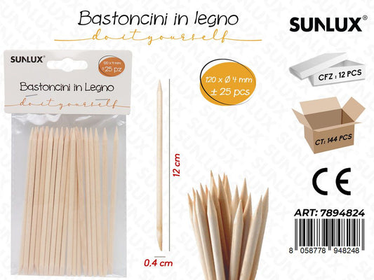 Bastoncini Legno 25PCS 4*120MM