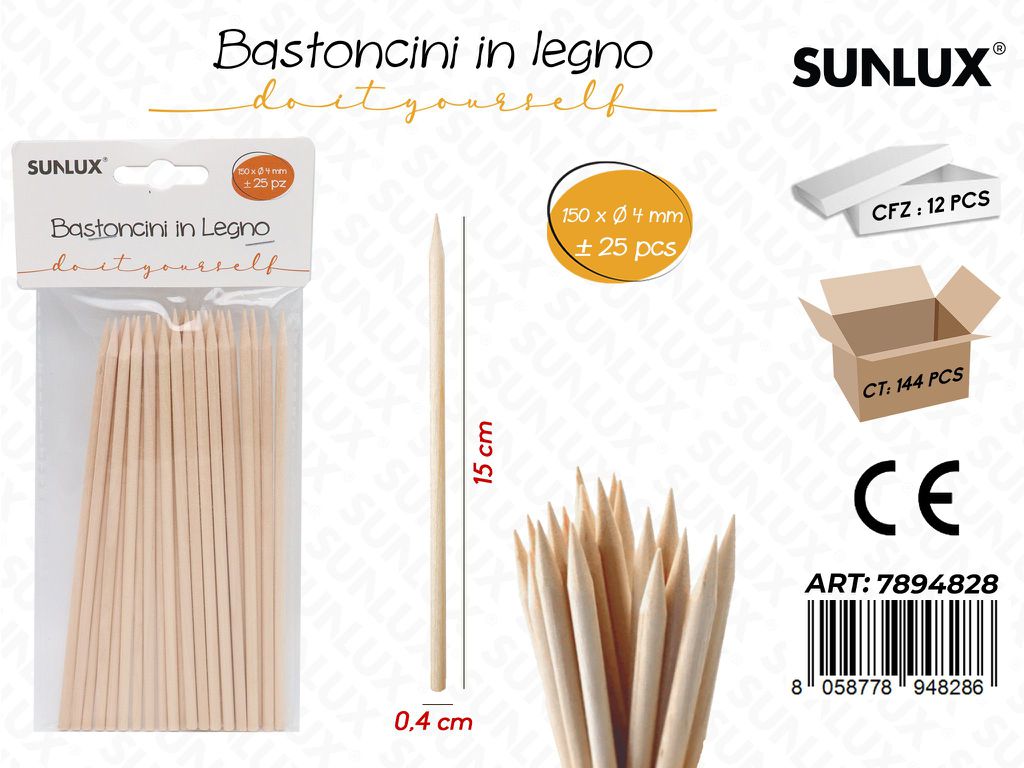 Bastoncini Legno 25PCS 14*150MM