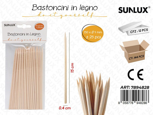 Bastoncini Legno 25PCS 14*150MM