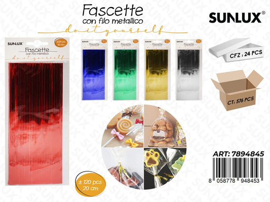 Fascette c/ Filo Metallico Ass. 120PCS 20CM