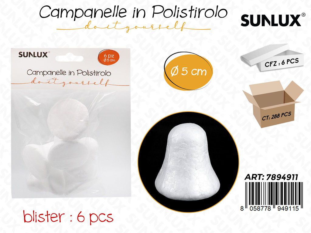Campanelle in Polistirolo 6PCS 5CM