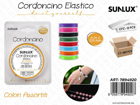 Cordoncino Elastico Col. Ass. 6MT*0.8MM