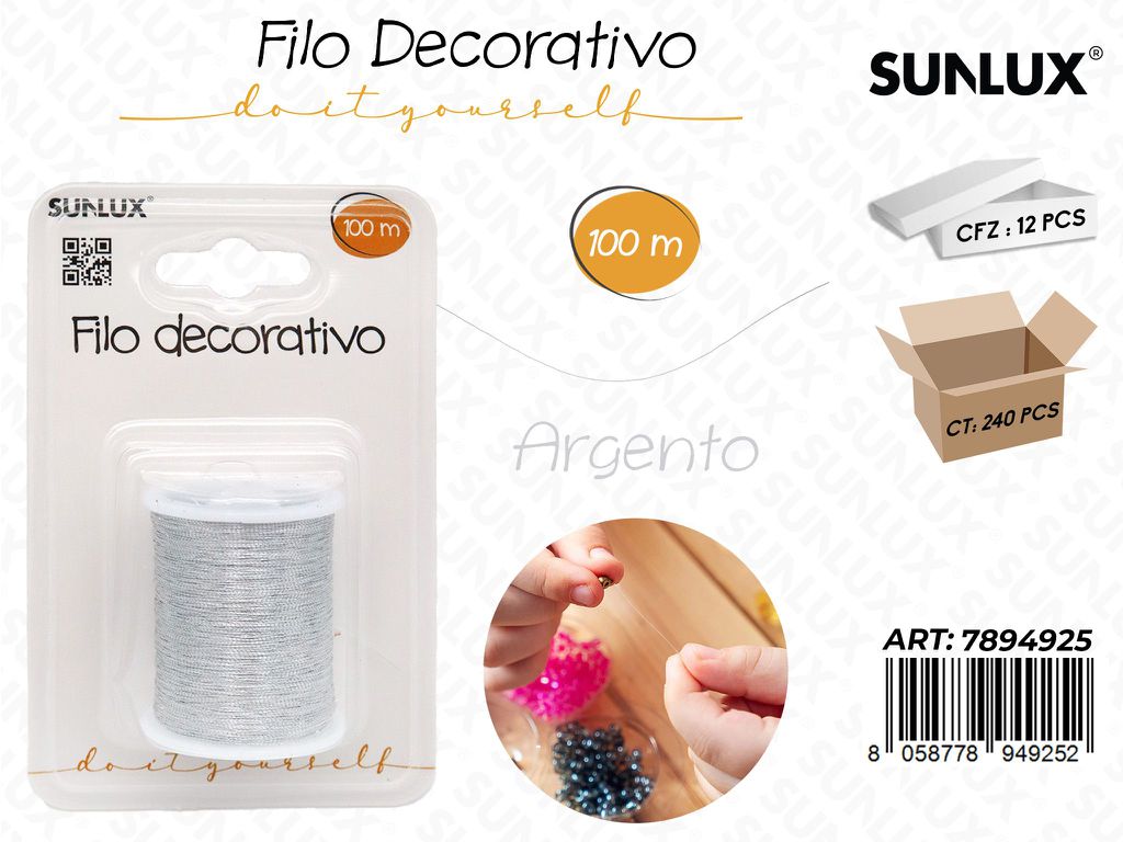 Filo Decorativo Argento 100MT