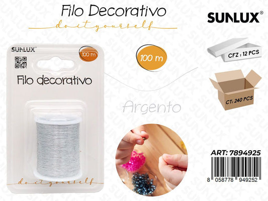 Filo Decorativo Argento 100MT