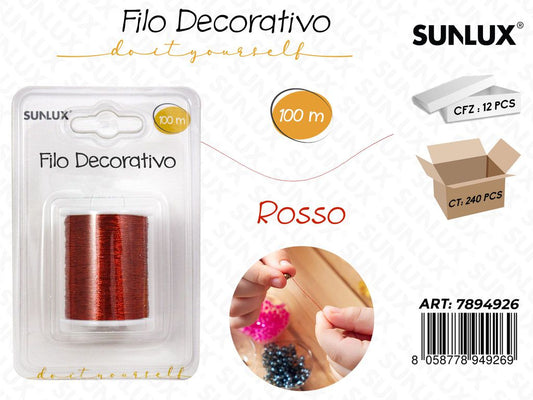 Filo Decorativo Rosso 100MT