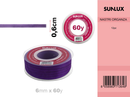 Nastro Organza Viola 6MM X 60 Y