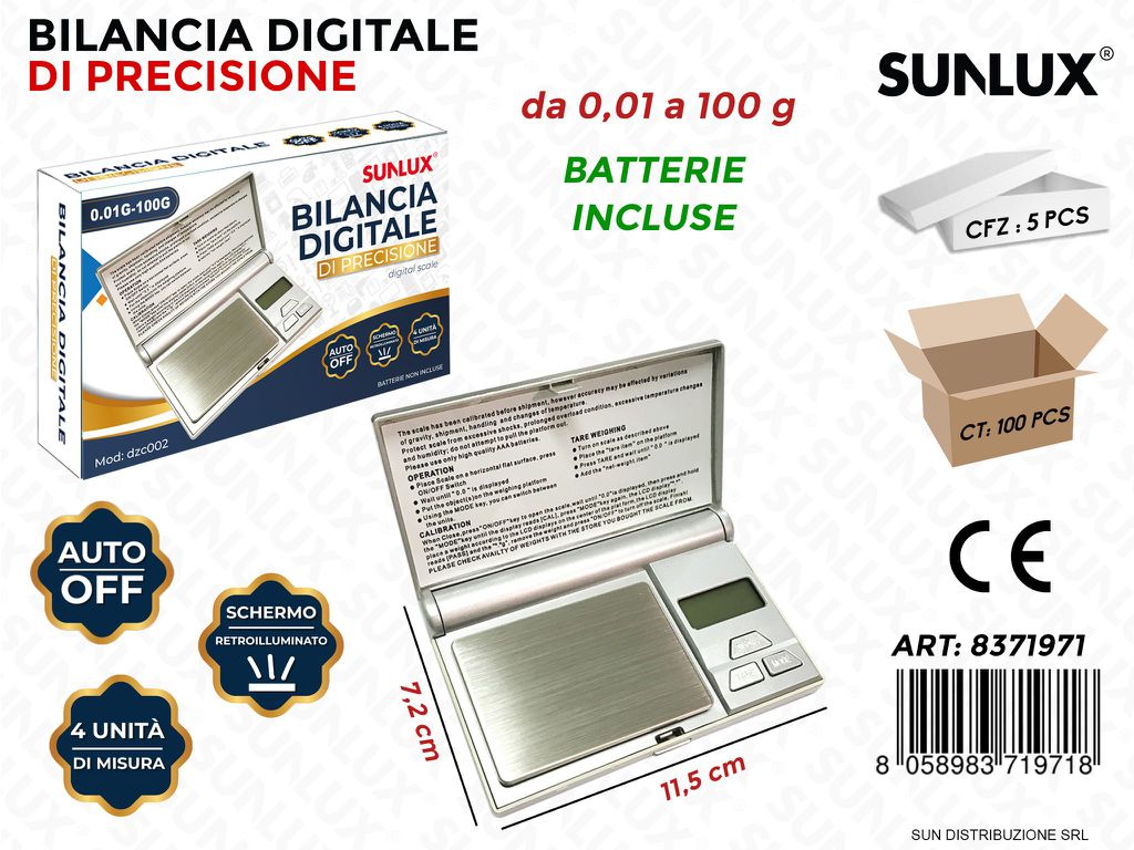Bilancia di Precisione da 0.01 a 100G