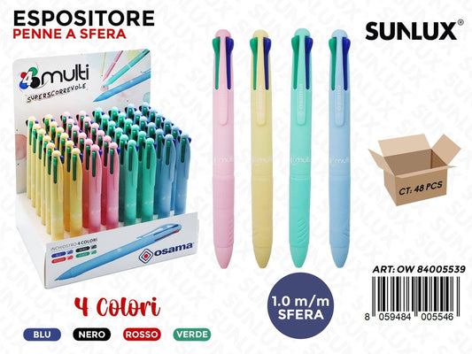 Esp. Penna Sfera 4MULTI Color Pastel Ass.