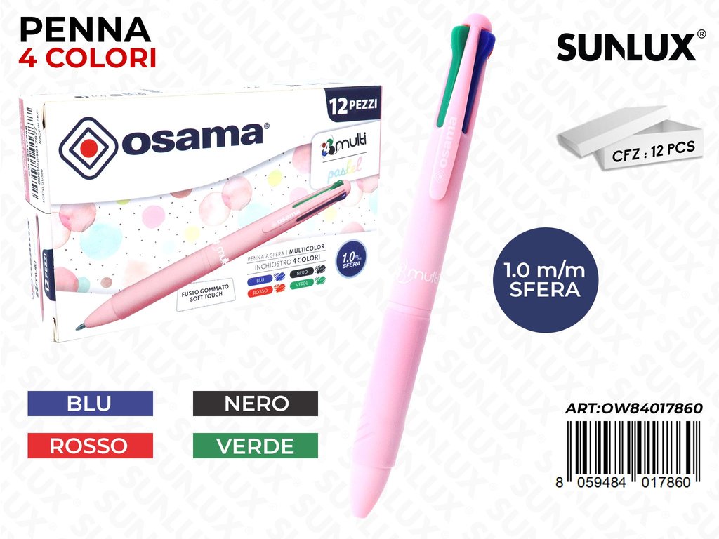 Penna Sfera 4MULTI Color Baby Pink Pastel