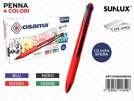 Penna Sfera 4MULTI Color Chili Red Chrome