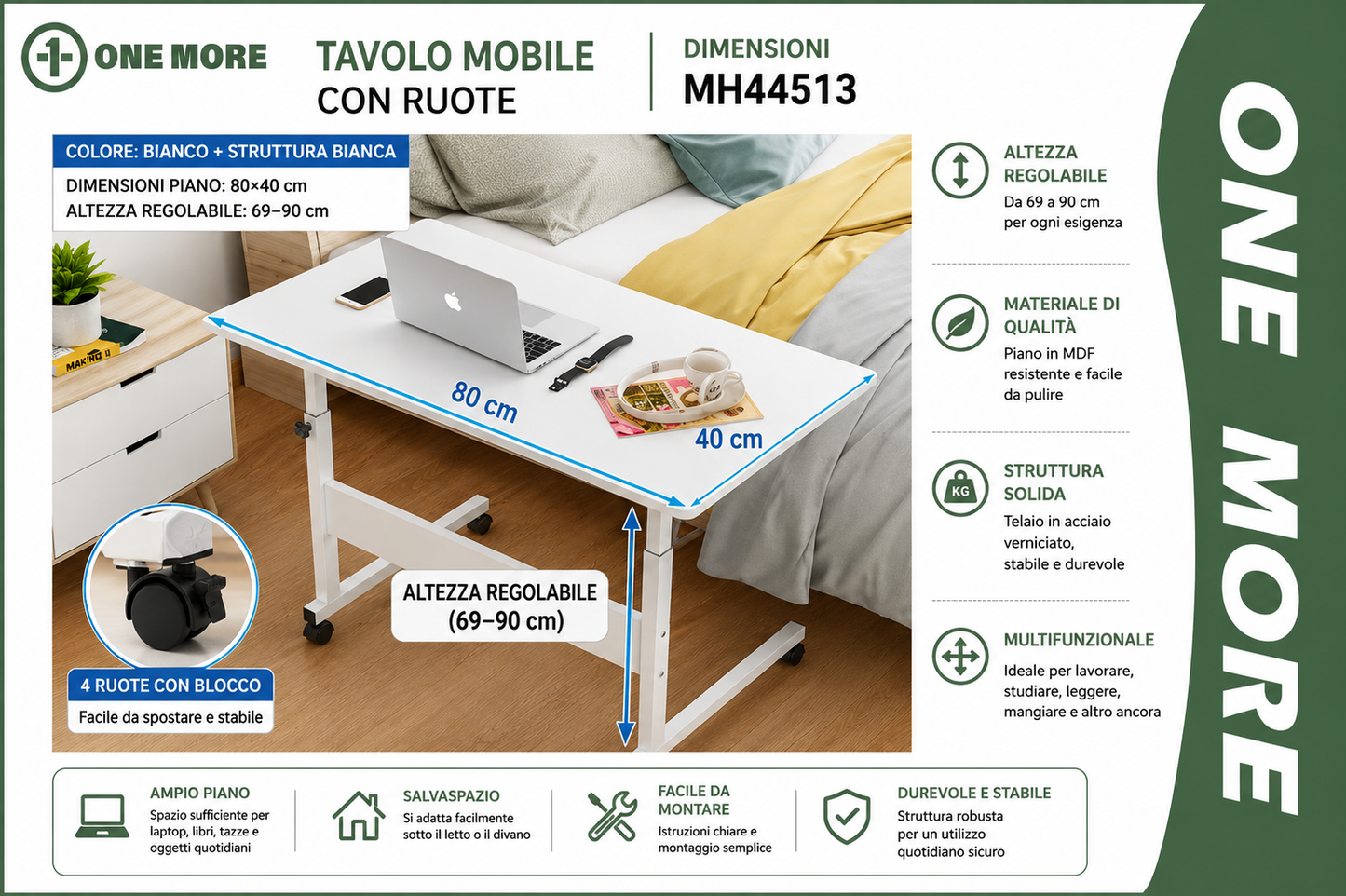 TAVOLO CON RUOTE