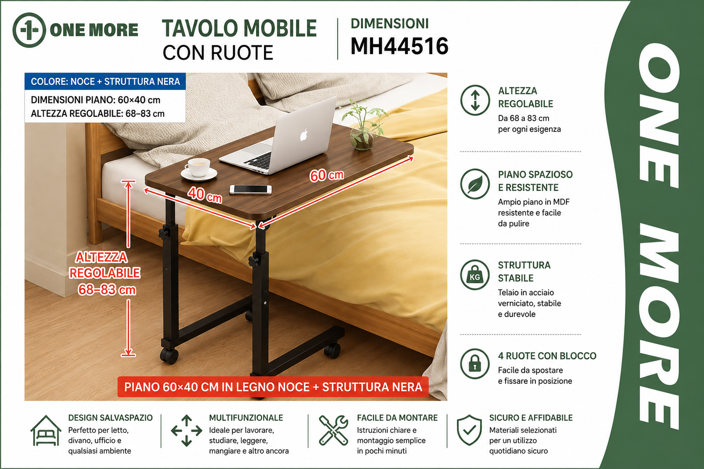 TAVOLO CON RUOTE