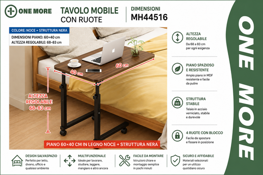 TAVOLO CON RUOTE
