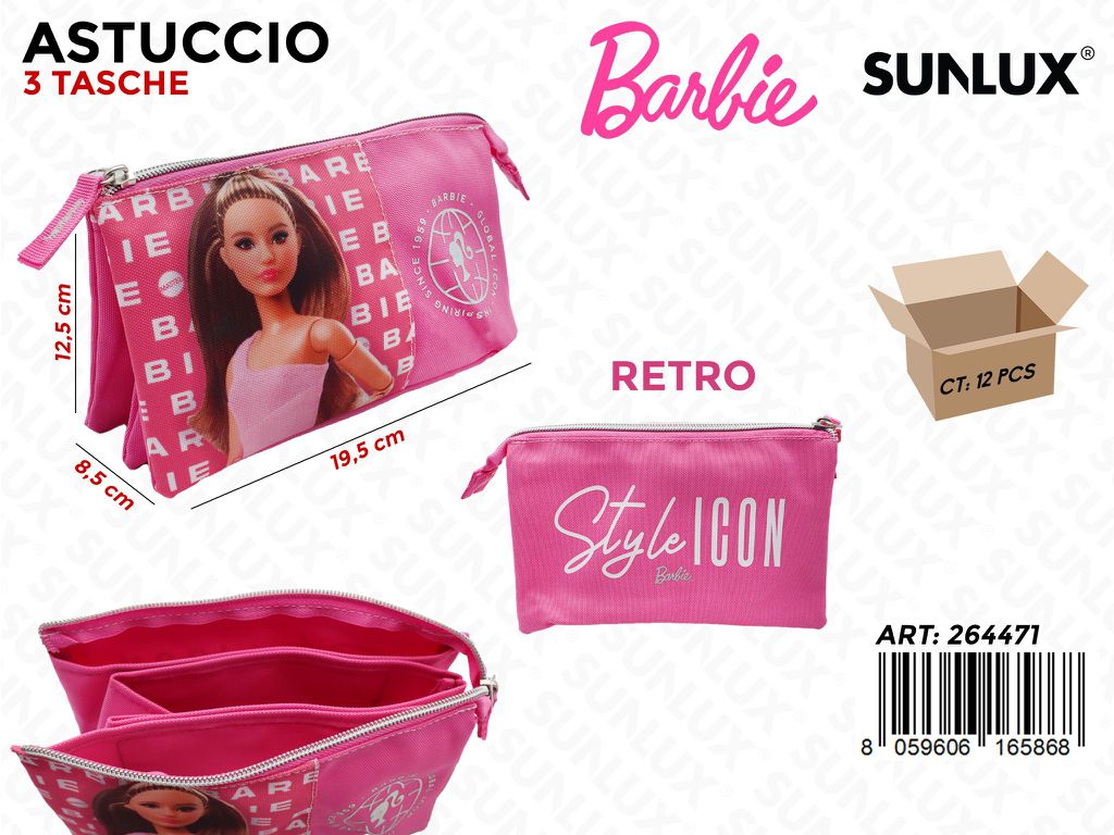 ASTUCCIO 3TASCHE BARBIE 19.5*12.5*8.5CM