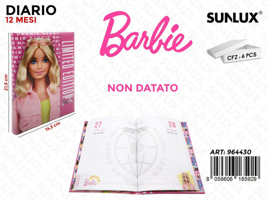 DIARIO 12MESI ND BARBIE 14.5*21.5CM /PZ DA 6**