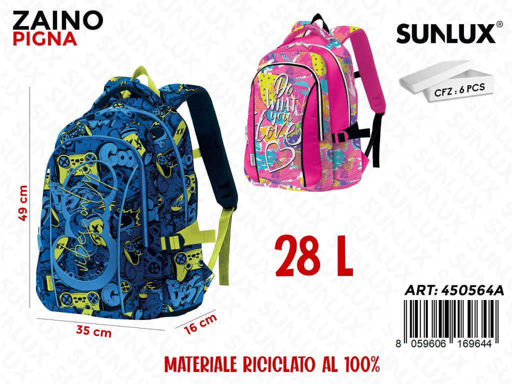 ZAINO PIGNA ASS. 28L 35*49CM