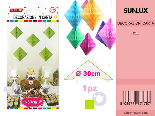 FESTONI DI CARTA ROMBO VERDE 30CM DA 12