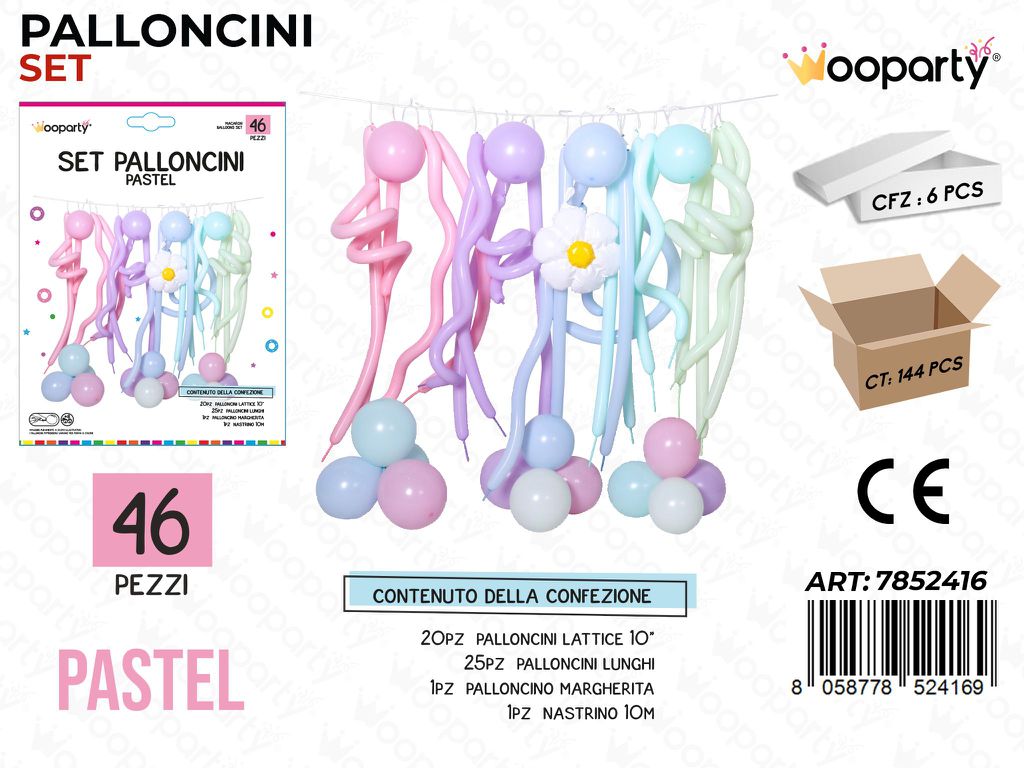 Set Palloncini Pastel 46PCS Ass. / Pz da 6