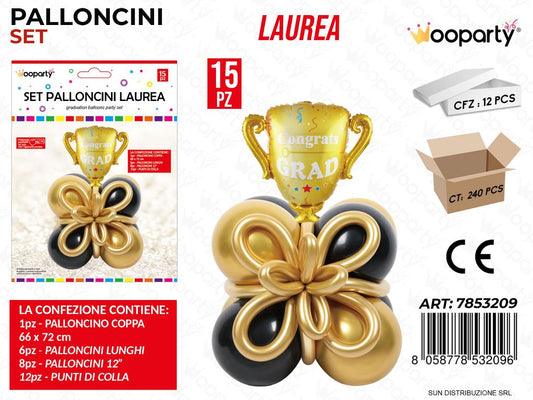 Set Palloncini Laurea 15PCS Ass.