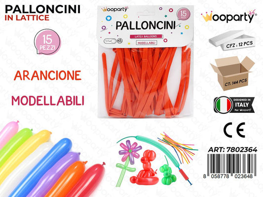 Palloncini Modellabili Arancione 15PCS