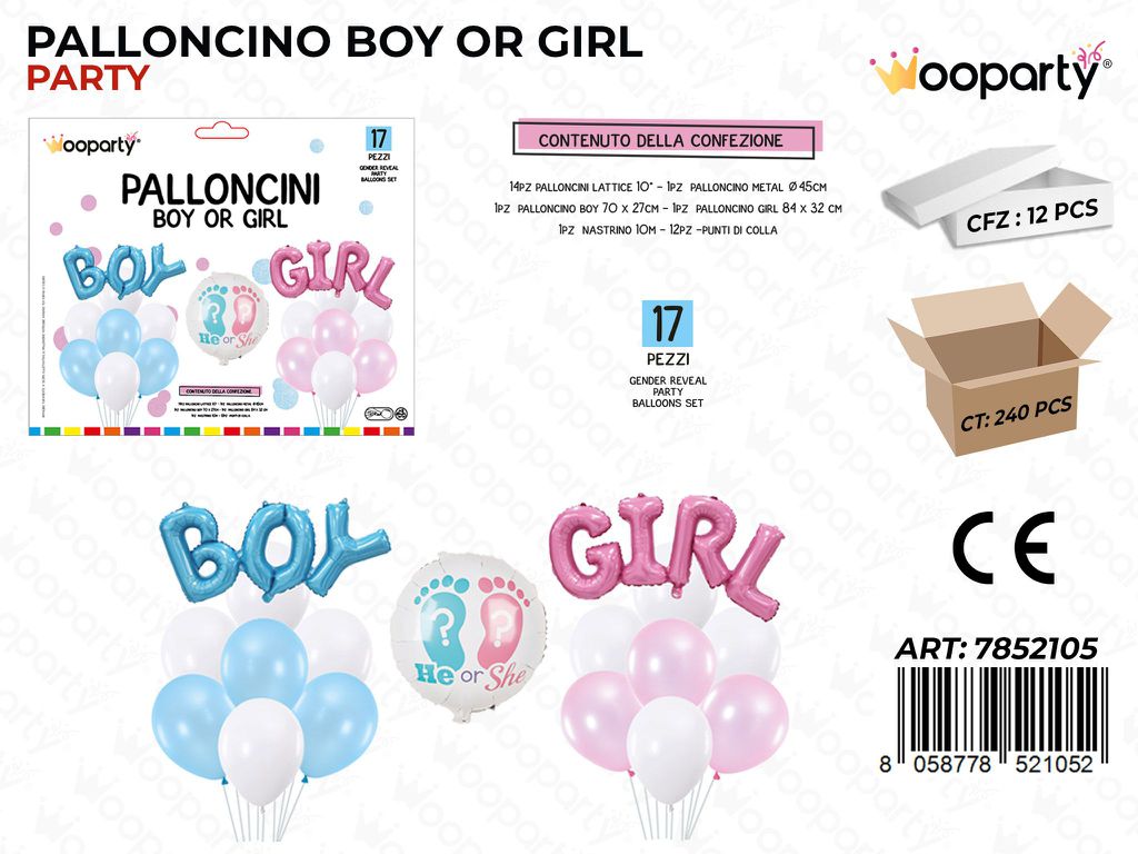 Palloncini Boy Or Girl 17PCS Ass.