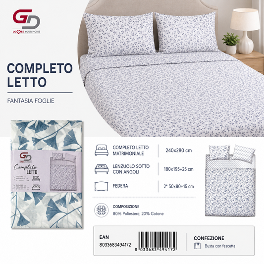 Set Di Lenzuola Matrimoniale 240X280+180X200+5080 Ss91-Ltm