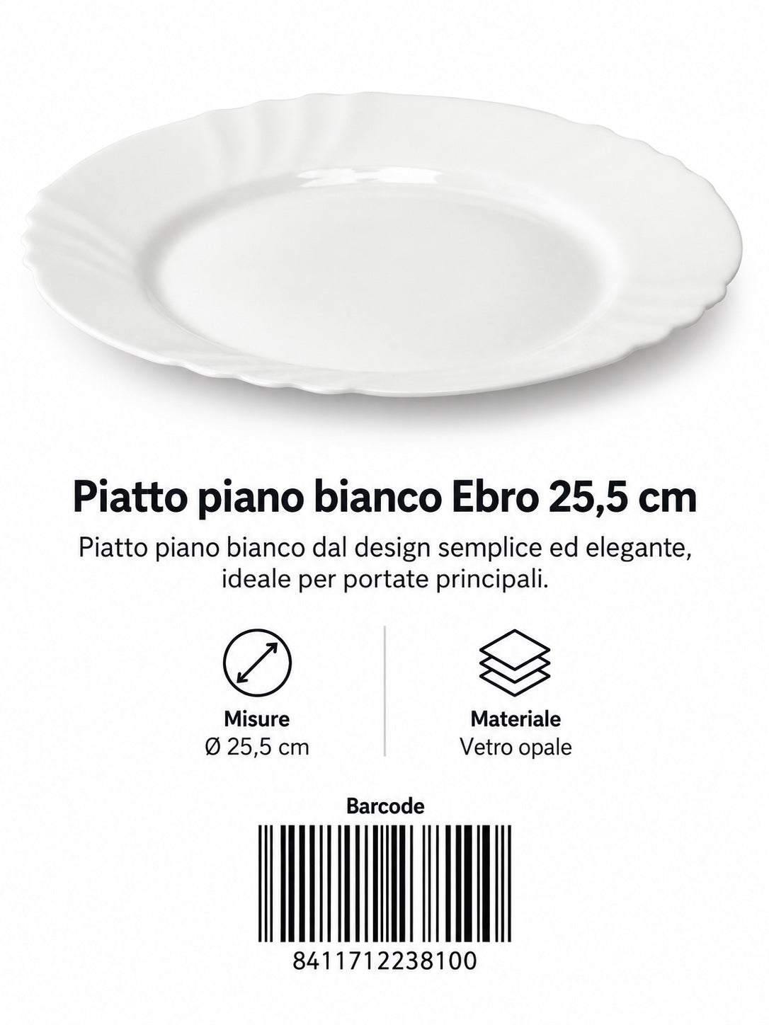 Piatto Bianco 26Cm Ebro