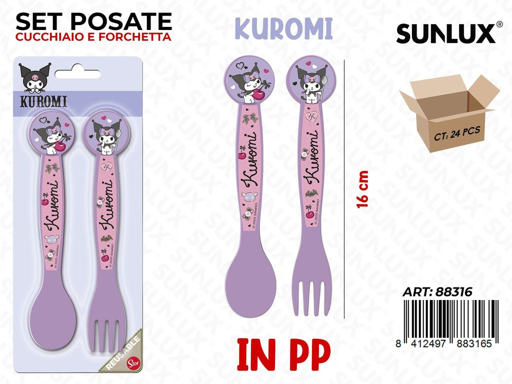 Set Posate Cucchiaio-forchetta Kuromi 16CM