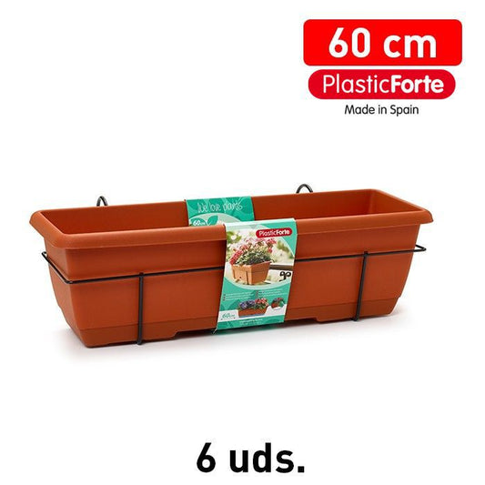 Fioriera per balcone con supporto 60 cm
