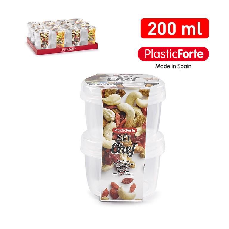Set 2 barattoli 200 ML TRASPARENTE