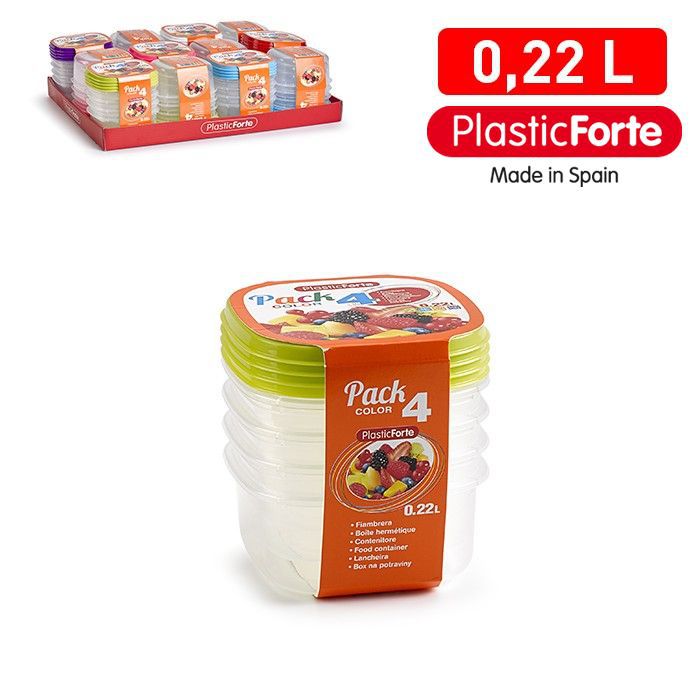 Pack 4 contenitori 0,22 L