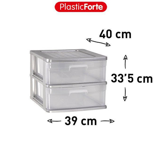 Cassettiera SENA 2 cassetti ARGENTO