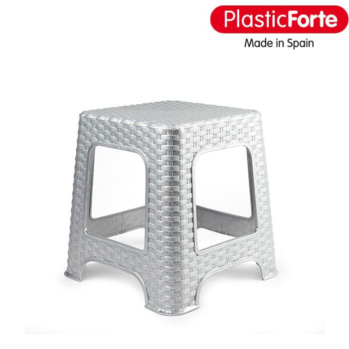 Sgabello Rattan piccolo ARGENTO