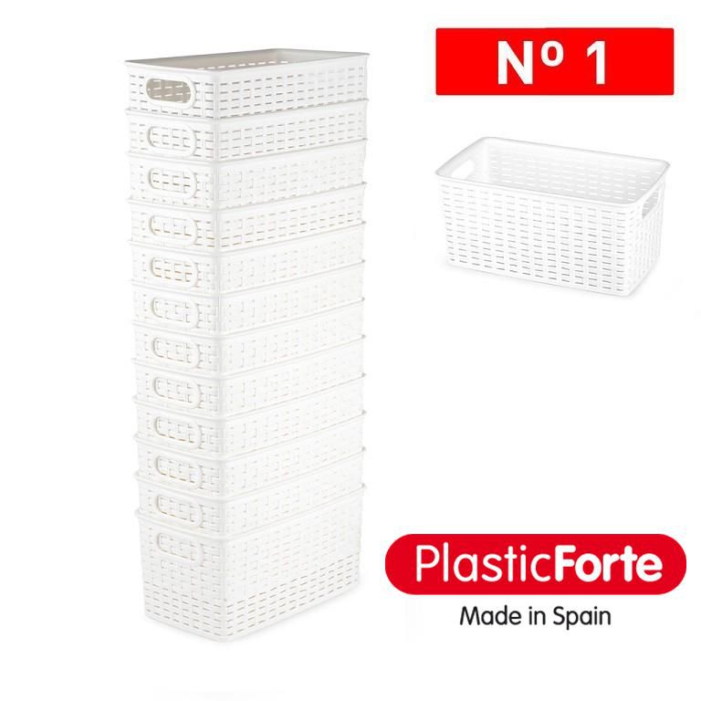 Cesta Rattan 5 L 16 x 28,5 cm BIANCO