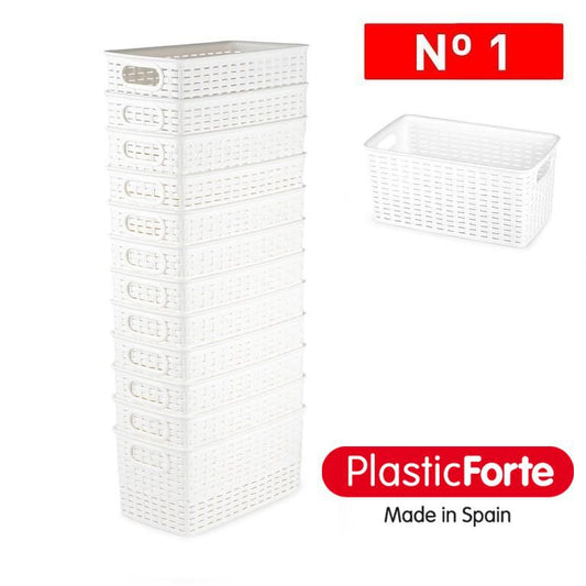 Cesta Rattan 5 L 16 x 28,5 cm BIANCO