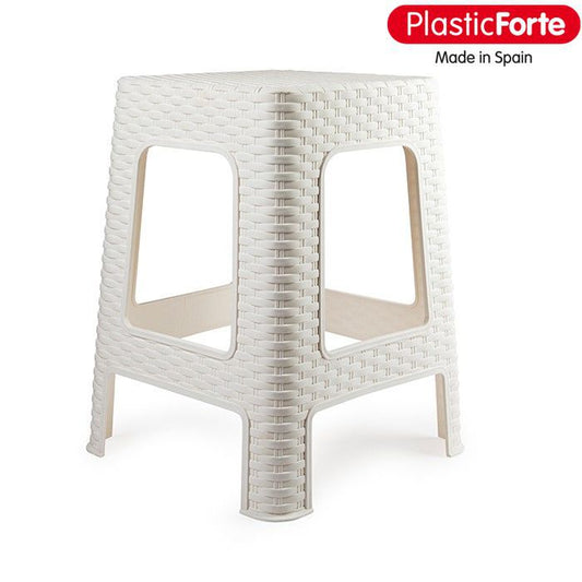 Sgabello Rattan grande BIANCO