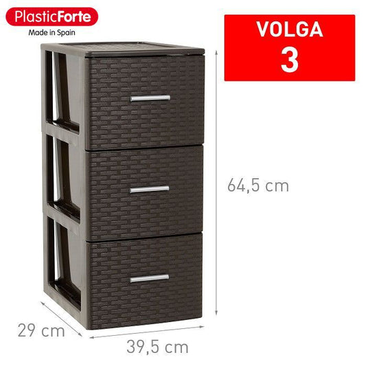 Cassettiera 3 cassetti Volga Rattan WENGUE