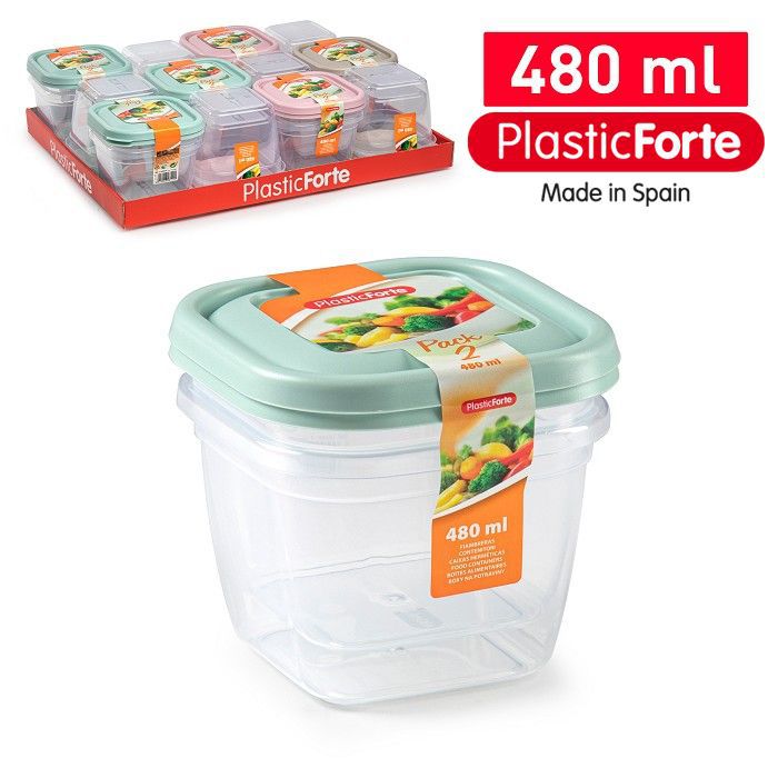 Set 2 Contenitori quadrati 480 ml SURT VRM