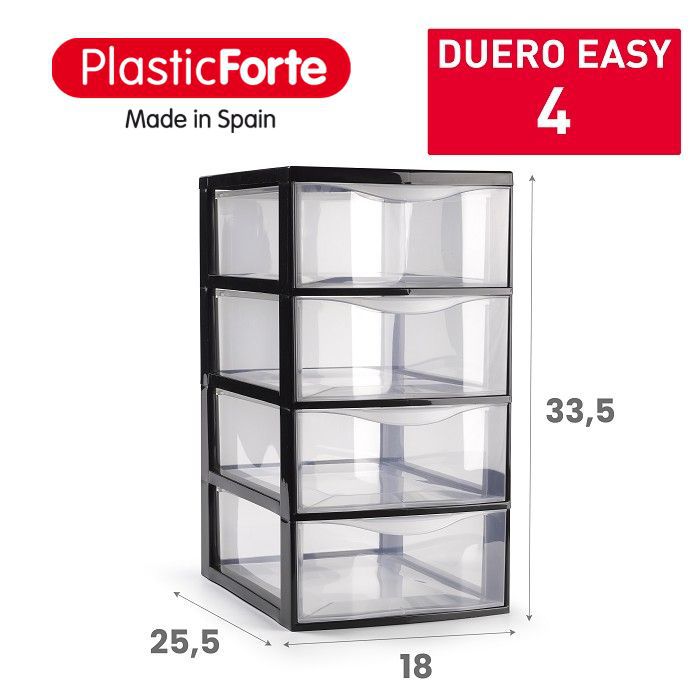 Cassettiera DUERO 4 cassetti EASY NERO
