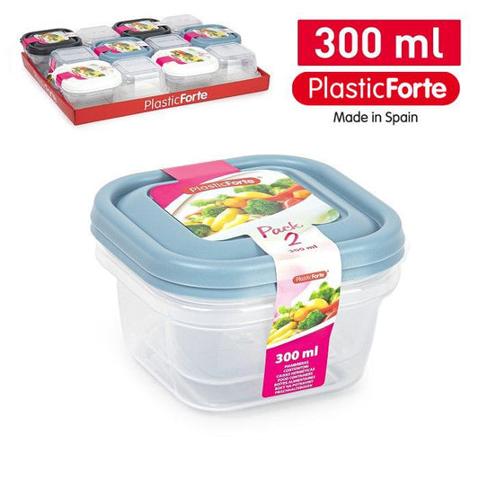 Set 2 Contenitori quadrati 300 ml SURTIDO BAG