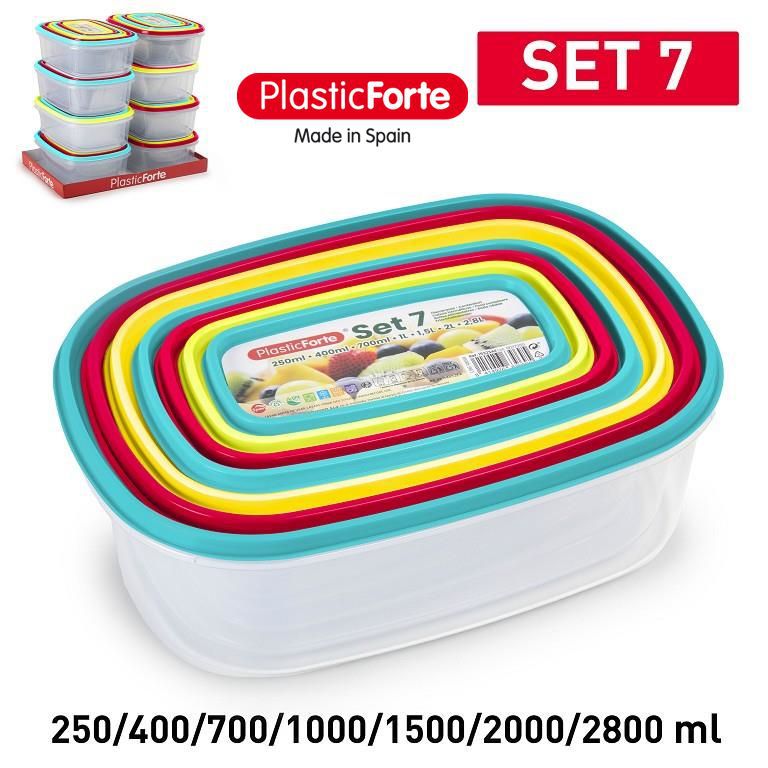 Set di 7 scatole portapranzo rettangolare urban