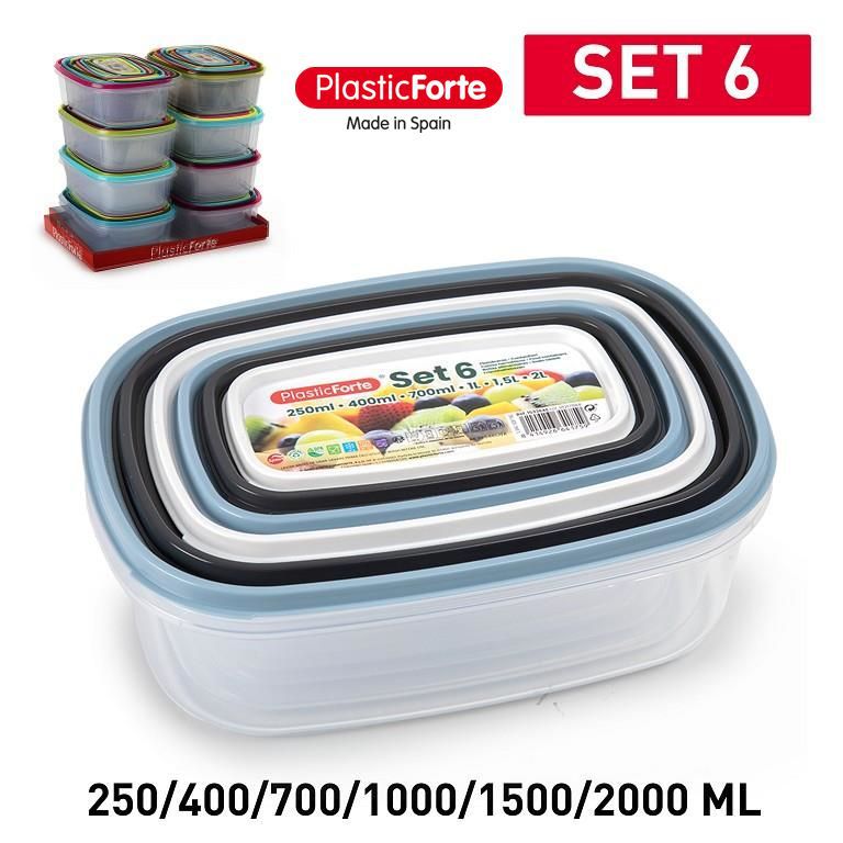 Set di 6 scatole portapranzo rettangolare urban SURTIDO BAG