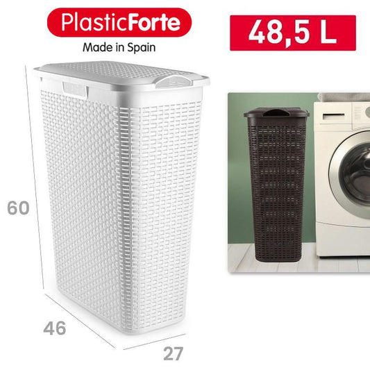 Portabiancheria Rattan Slim 48,5 L BIANCO