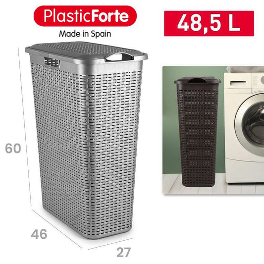 Portabiancheria Rattan Slim 48,5 L ARGENTO