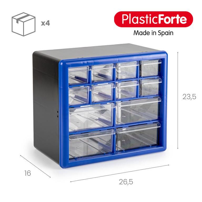 Cassettiera multiuso 4+8 cassetti BLU PARCHIS