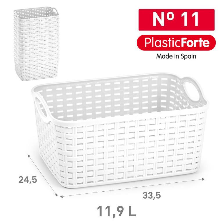 Cesta Rattan No 11 11,9 L 24,5 x 33,5 cm BIANCO