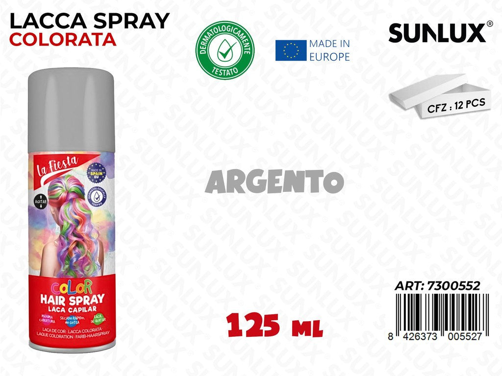 LACCA SPRAY COLORATA ARGENTO 125ML /PZ DA 12**