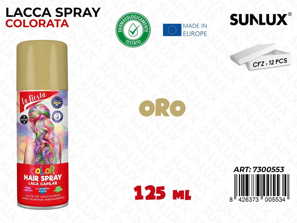 LACCA SPRAY COLORATA ORO 125ML /PZ DA 12**